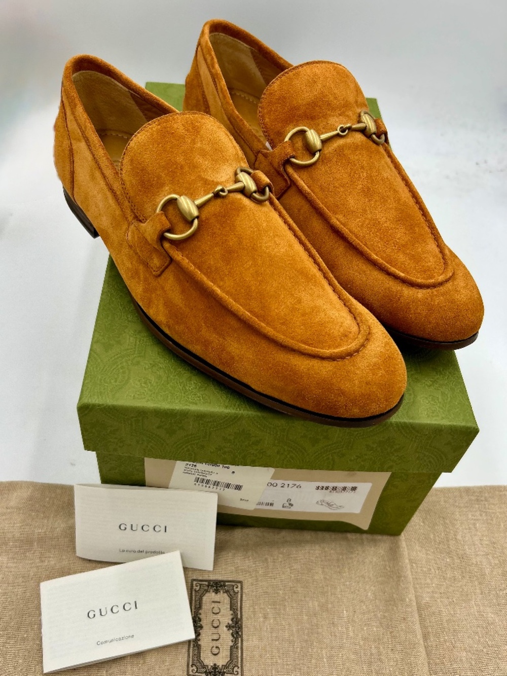 Men’s Gucci Jordaan Suede Horsebit Loafers. Size 8 (fits 9). Made in Italy.